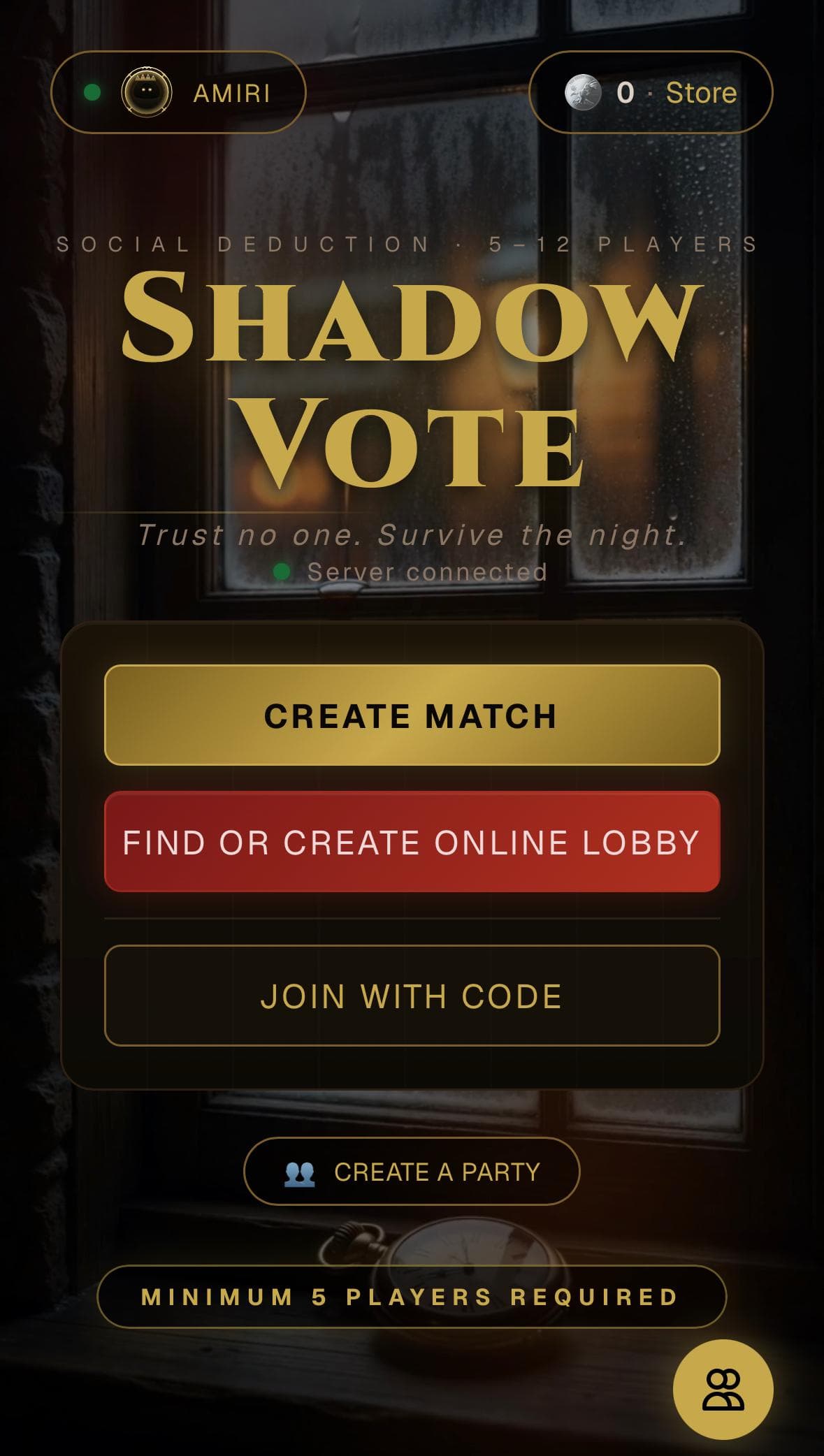 Shadow Vote app screen